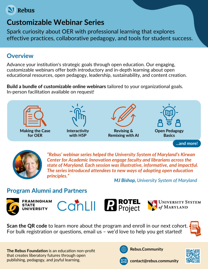 Screenshot of one page flyer