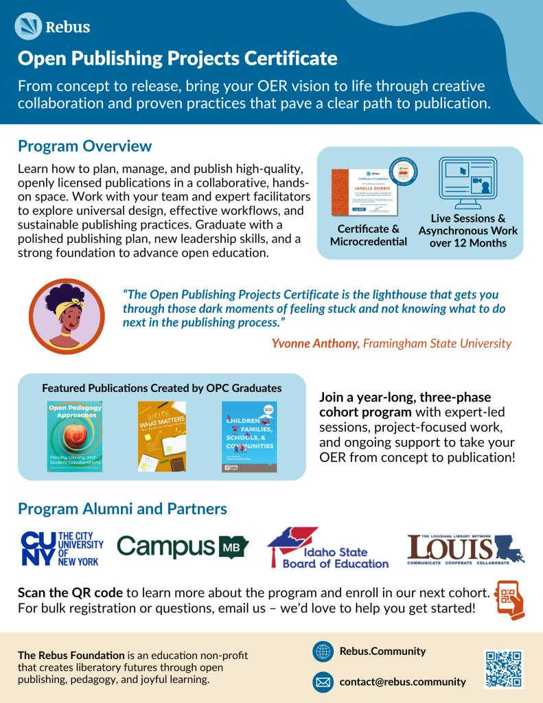 Screenshot of one page flyer