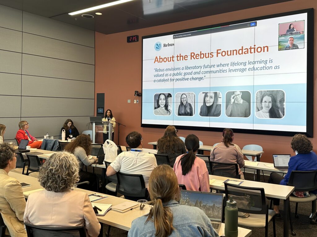 The Rebus team facilitating an in-person workshop for Campus Manitoba in Winnipeg, Manitoba.